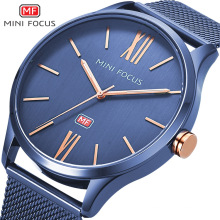 MINI FOCUS 0018 G Fashion Male Clock Simple Dial Quartz Wrist Watch NEW Gold Men Watches Brand Mens Quartz Watches